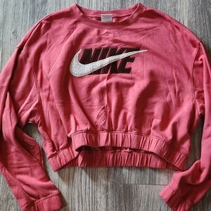 Nike Women's Rose Red Cropped Hoodie
